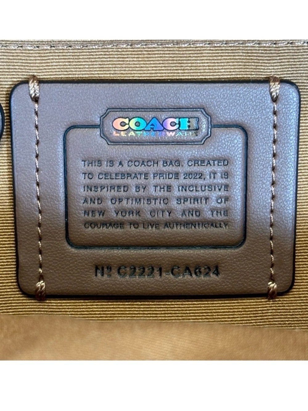 Coach Mini Court Backpack, Pebbled Leather, Iconic Rainbow Coach Pride Logo - Picture 5 of 12